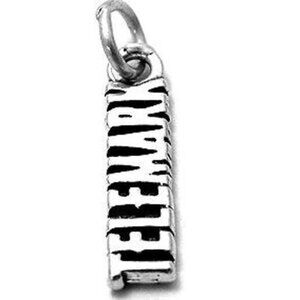 "TELEMARK" SKIING CHARM IN STERLING SILVER